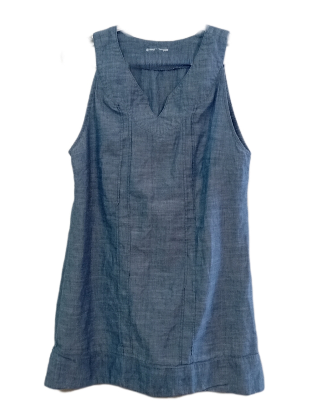 Sleeveless Chambray Shift Top in Light Blue